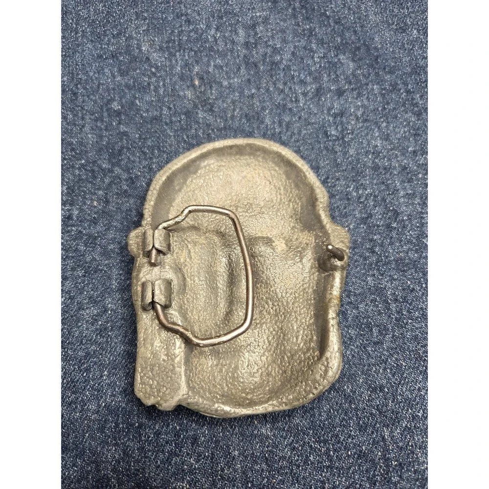 Vintage Large Pirate Head Silver Belt Buckle - Collectible